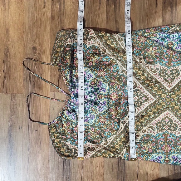 NICOLE by NICOLE MILLER 100% Silk Floral Paisley Criss-Cross Maxi Dress - Picture 14 of 16